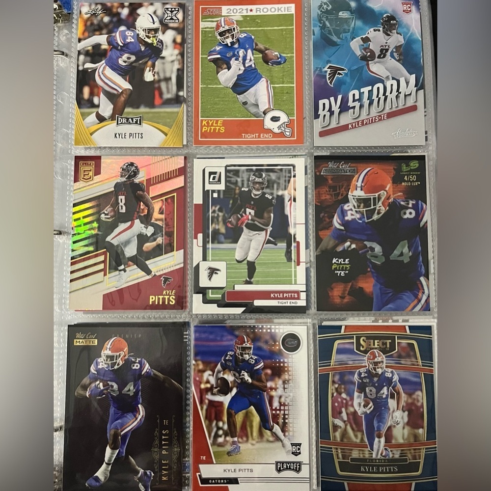 🏈 Kyle Pitts, Lot of 9 NFL Football Trading Cards, Atlanta Falcons